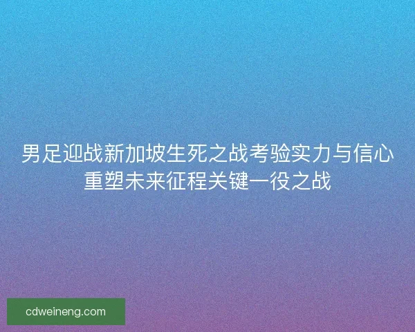 男足迎战新加坡生死之战考验实力与信心重塑未来征程关键一役之战